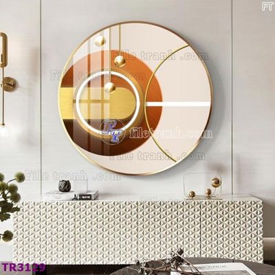 Ảnh gốc file in lụa File tranh tròn hiện đại TR3129 chi tiết