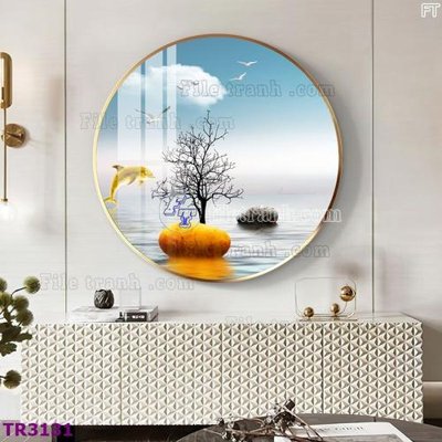 File ảnh File tranh tròn hiện đại TR3131 (gốc) in quảng cáo ngoài trời