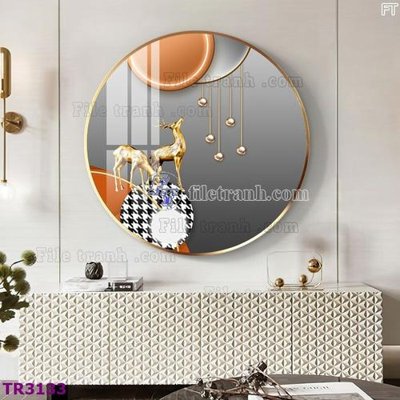 File in mica File tranh tròn hiện đại TR3133 (bản gốc) làm vách ngăn