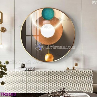 File PSD File tranh tròn hiện đại TR3163 (chất lượng in ấn)