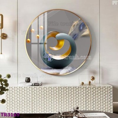 File in ấn File tranh tròn hiện đại TR3169 (bản gốc) sắc nét