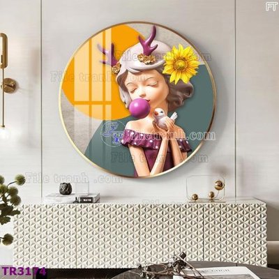 File tranh File tranh tròn hiện đại TR3174 (bản gốc) treo tường