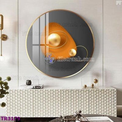 File tranh gốc in trần nhà File tranh tròn hiện đại TR3179 3D