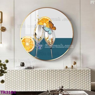 File in trần File tranh tròn hiện đại TR3184 (bản gốc) phong cảnh