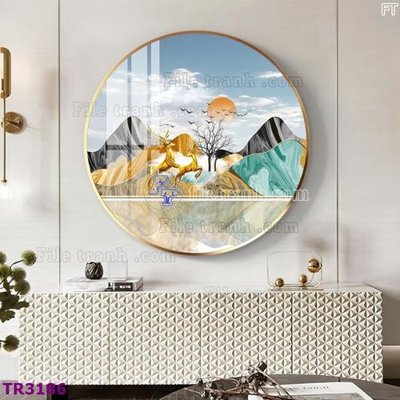 File PSD in ấn File tranh tròn hiện đại TR3186 (chất lượng cao)