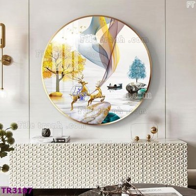 Cung cấp file tranh gốc File tranh tròn hiện đại TR3187 độc quyền
