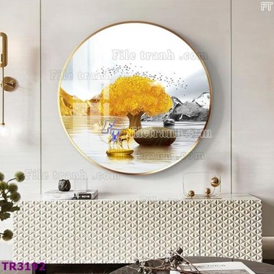 File gốc in ấn File tranh tròn hiện đại TR3192 chất lượng vượt trội