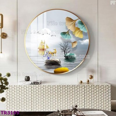 File gốc File tranh tròn hiện đại TR3199 (bản quyền) cho in ấn