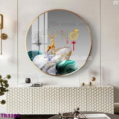 Download file gốc File tranh tròn hiện đại TR3205 (in lụa) nghệ thuật