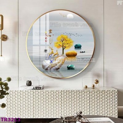 File tranh File tranh tròn hiện đại TR3213 (file gốc) chủ đề phong thủy