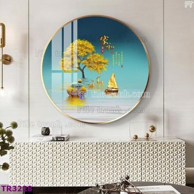 File tranh File tranh tròn hiện đại TR3228 (gốc) chủ đề thành phố
