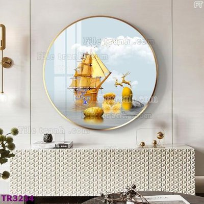 File PSD File tranh tròn hiện đại TR3234 (chất lượng in ấn)