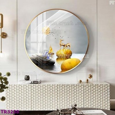 File tranh gốc PSD File tranh tròn hiện đại TR3238 còn nguyên layer