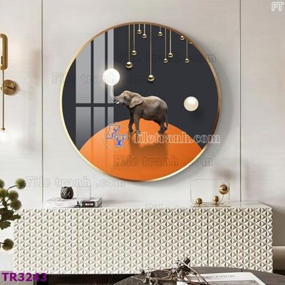 File PSD in ấn File tranh tròn hiện đại TR3243 (chất lượng cao)