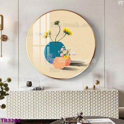 Download file gốc File tranh tròn hiện đại TR3266 (in mica) trang trí