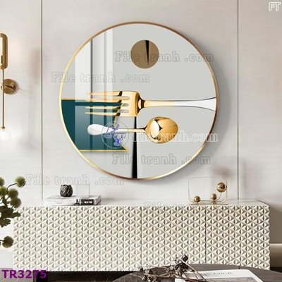 File gốc File tranh tròn hiện đại TR3275 (in tráng gương) nghệ thuật