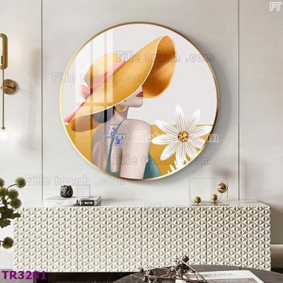 File in trần File tranh tròn hiện đại TR3281 (bản gốc) phong cảnh