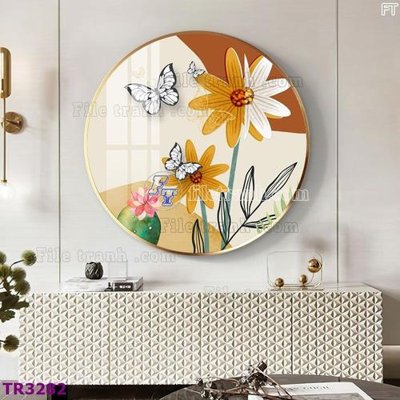 File PSD File tranh tròn hiện đại TR3282 (gốc) nhiều lớp (multi-layer)