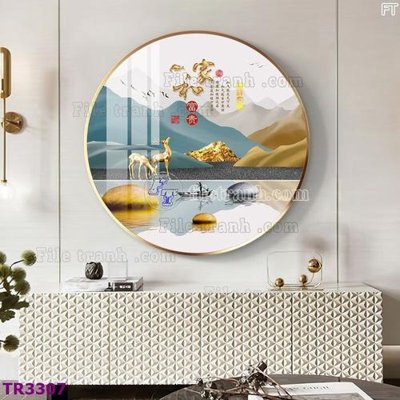 File tranh File tranh tròn hiện đại TR3307 (gốc) chủ đề tĩnh vật