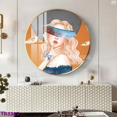 File tranh File tranh tròn hiện đại TR3313 (gốc) chủ đề trừu tượng