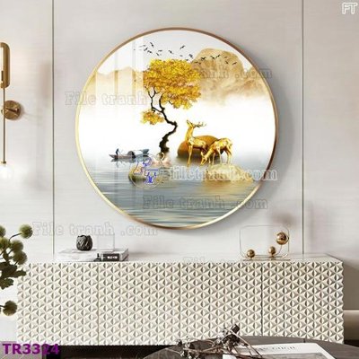 File gốc File tranh tròn hiện đại TR3324 (in ấn) không giới hạn