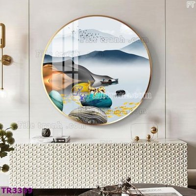 Tải file File tranh tròn hiện đại TR3339 (gốc) chủ đề phong thủy