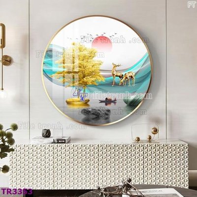 File gốc in ấn File tranh tròn hiện đại TR3353 (sẵn sàng tải về)