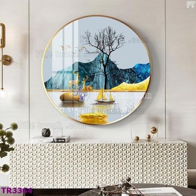 File ảnh File tranh tròn hiện đại TR3364 (gốc) in PP, decal