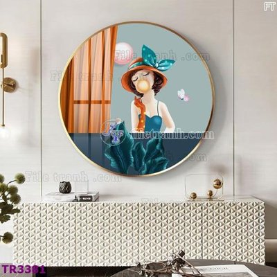 Tải file PSD File tranh tròn hiện đại TR3381 (nguyên layer) để in