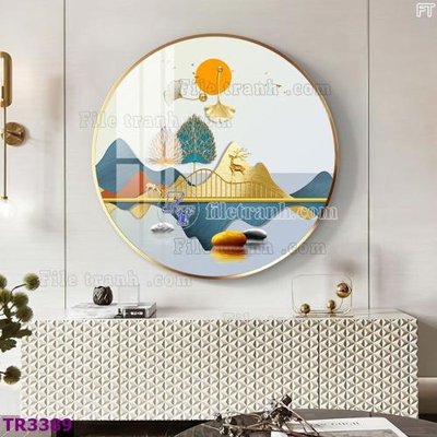 File tranh in mica File tranh tròn hiện đại TR3389 (độ phân giải cao)
