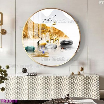 File tranh in trần File tranh tròn hiện đại TR3398 (ảnh gốc siêu nét)