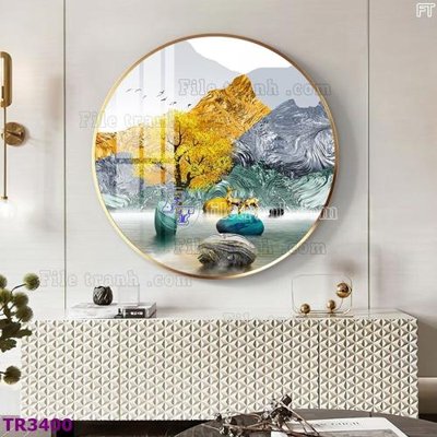 Tải file File tranh tròn hiện đại TR3400 (gốc) chủ đề tôn giáo