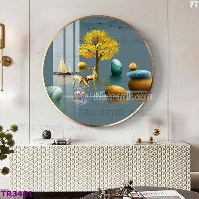 Download file tranh File tranh tròn hiện đại TR3401 (file gốc PSD)