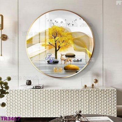 File gốc File tranh tròn hiện đại TR3417 (cho in ấn) từ kho Filetranh