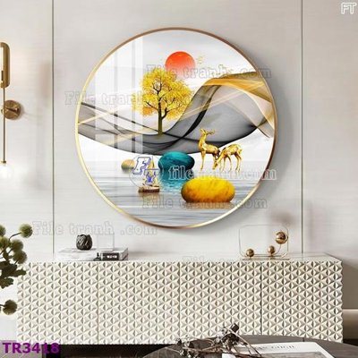 File gốc File tranh tròn hiện đại TR3418 cho in ấn và thiết kế