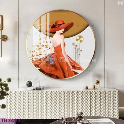 File gốc File tranh tròn hiện đại TR3423 (ảnh rõ nét) để in