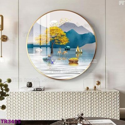 File in ấn cao cấp File tranh tròn hiện đại TR3425 (file gốc)