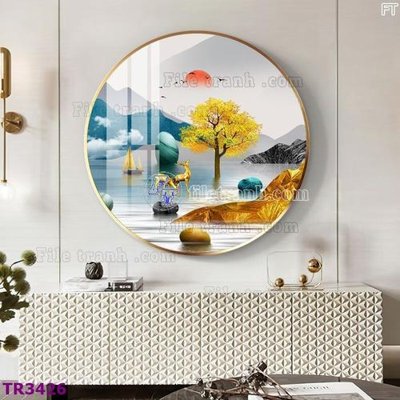 File gốc File tranh tròn hiện đại TR3426 (PNG) chất lượng cao