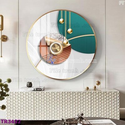 File in lụa File tranh tròn hiện đại TR3432 (tân cổ điển) File tranh tròn hiện đại TR3432