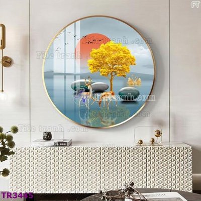 Chi tiết file gốc File tranh tròn hiện đại TR3445 (cho in tráng gương)