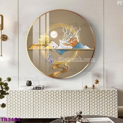 Download file gốc File tranh tròn hiện đại TR3464 (dùng cho in ấn)