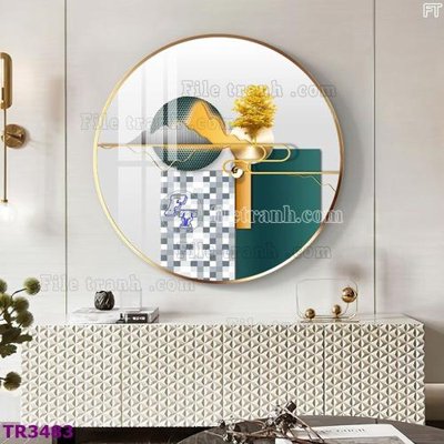 Hình ảnh file gốc File tranh tròn hiện đại TR3483 cho in UV
