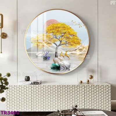 File tranh File tranh tròn hiện đại TR3490 (ảnh gốc) in trần xuyên sáng