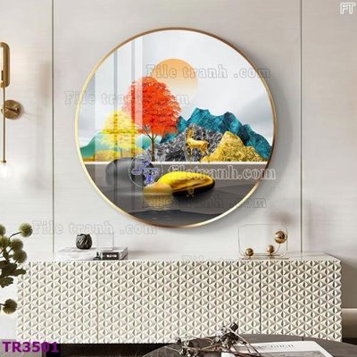 Tải file gốc File tranh tròn hiện đại TR3501 (bản PSD) đầy đủ layer