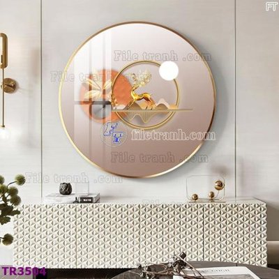 File gốc File tranh tròn hiện đại TR3504 (ảnh chi tiết) để in trần