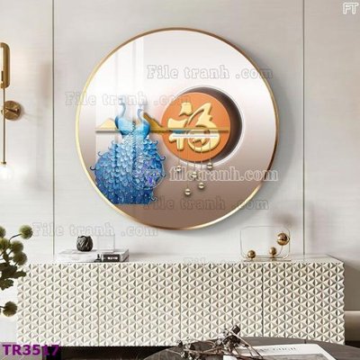 File gốc File tranh tròn hiện đại TR3517 (thiết kế) độc quyền