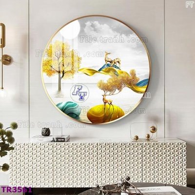 File tranh File tranh tròn hiện đại TR3561 (file gốc) chuẩn màu in