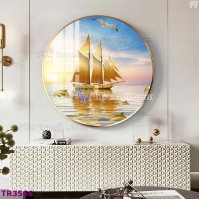 File gốc File tranh tròn hiện đại TR3566 (cho in 3D) độc đáo