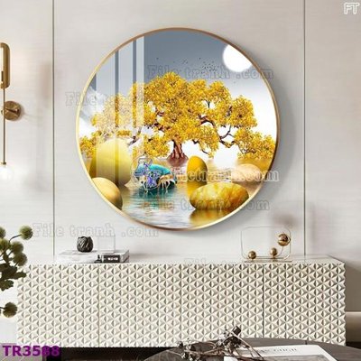 Download file gốc File tranh tròn hiện đại TR3588 (in mica) trang trí