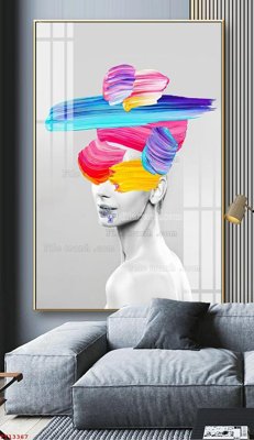 File in trần File tranh trừu tượng canvas TT13367 (bản gốc) hoa văn